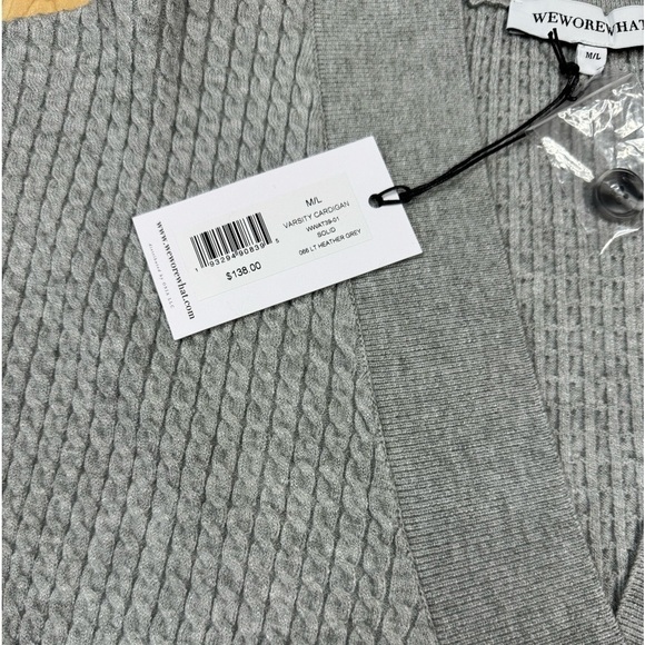 NWT We Wore What Cable Knit Varsity Sweater M/L - Picture 10 of 13